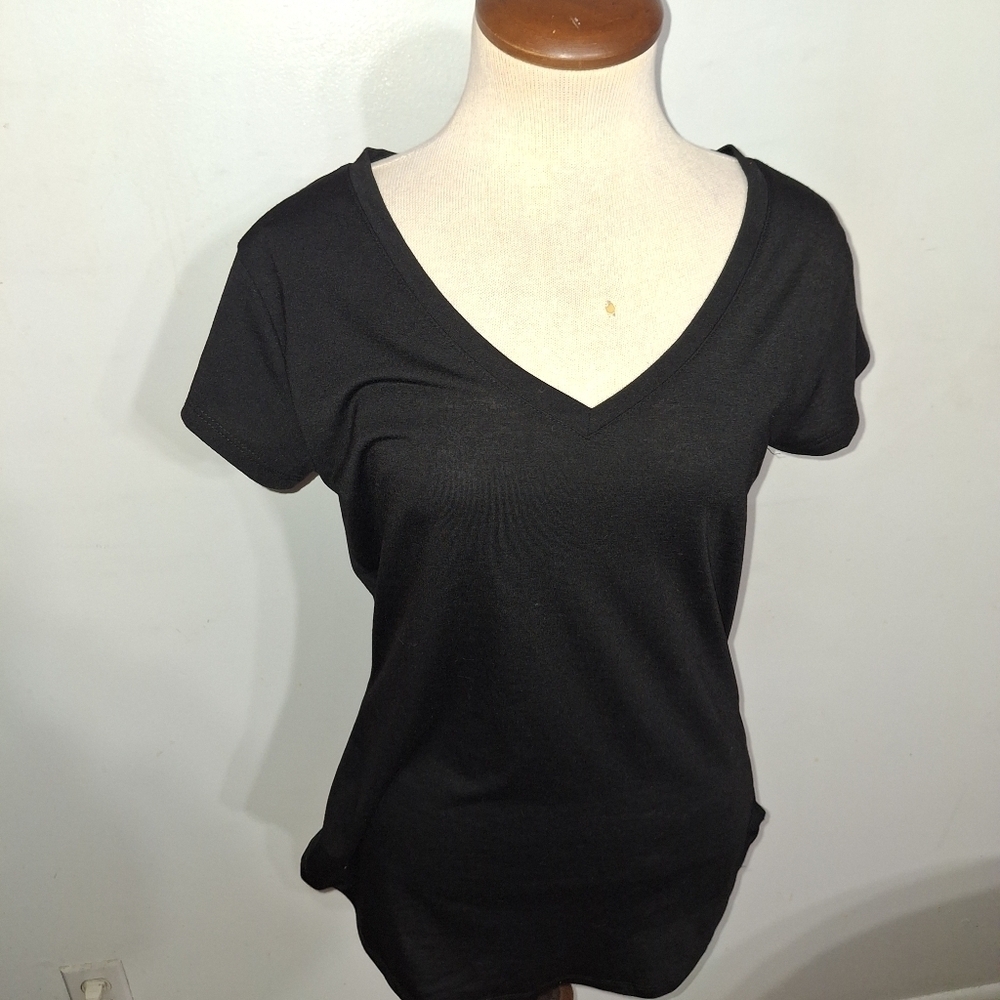 Black Short Sleeve Tee- W Sz Large